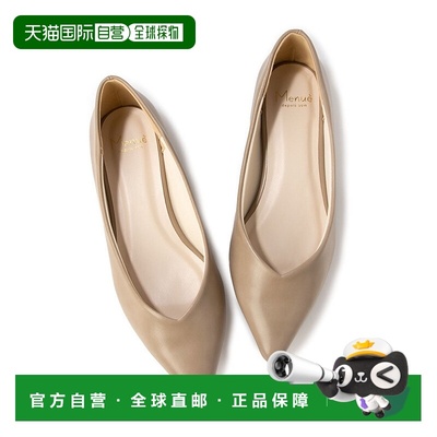 日本直邮Menue 尖头V领设计低跟女鞋 ME8623BW00780单鞋一脚蹬