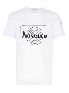 MONCLER 男士T恤 80485508390T001 AW2019 黑色 LOGO印花T恤