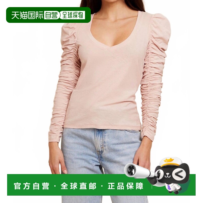 自营nation ltd蕾妮衬衫袖V领上衣独奏会 美国奥莱直发