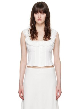 潮奢 Danielle Guizio 女士 白色 Paloma 背心 C00102W016