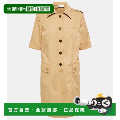 1h可退 香港直邮Tory Burch 托里 伯奇 女士 棉质衬衫式连衣裙 00