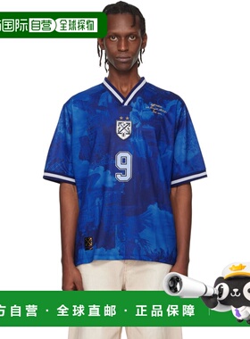 1h可退 香港直邮off-white 男士 蓝色 World Paint Soccer T恤 OM