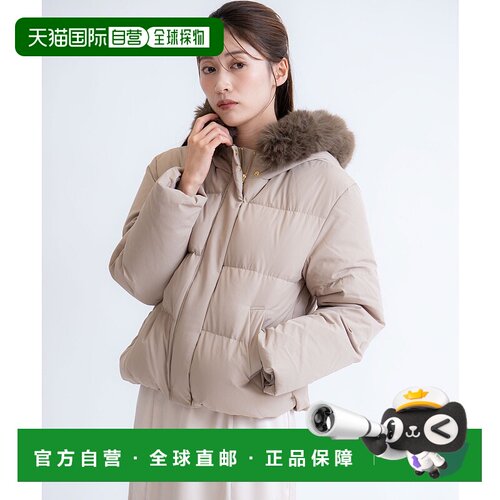 1h可退 日本直邮Noela 女装 羽绒90%短款羽绒外套 可拆卸毛领修身