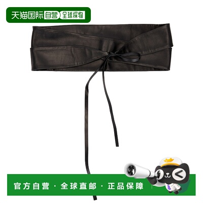 1h可退 香港直邮The Row 女士 宽裹式皮带 W1737L108 black黑色