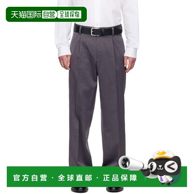 1h可退 香港直邮潮奢 boss 雨果 男士 灰色 Checked Modern-Fit