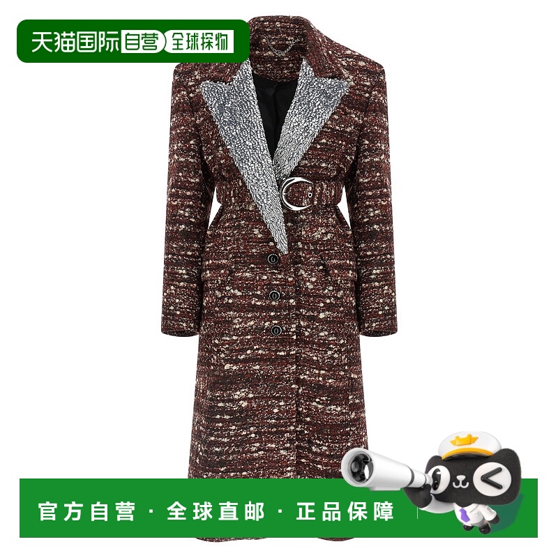 1h可退 香港直邮Rabanne 女士 毛圈羊毛大衣 25HCOW067LA0348