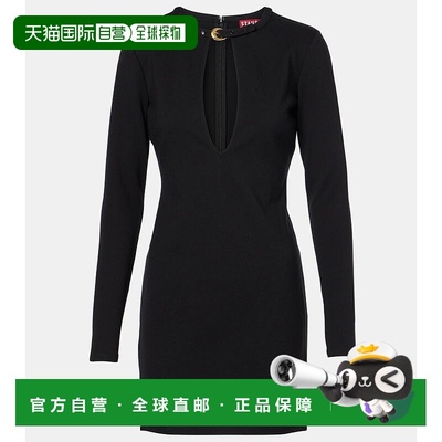 1h可退 香港直邮Staud 女士 Astor 庞特布迷你连衣裙 black黑色