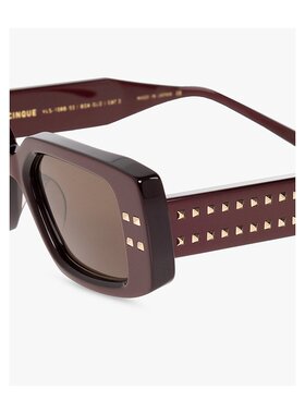 VALENTINO 女士眼镜 VLS108B5300 SS2023 棕色 铆钉饰徽标太阳镜