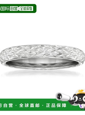 自营 Ross-Simons 18kt 白金绗缝纹理戒指 - 白色 美国奥莱直发