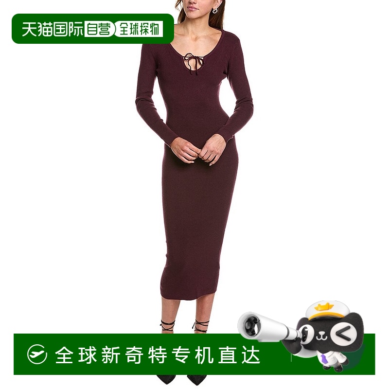 自营 bardot芭铎维罗纳针织迷笛连衣裙-红色 【美国奥莱】直发