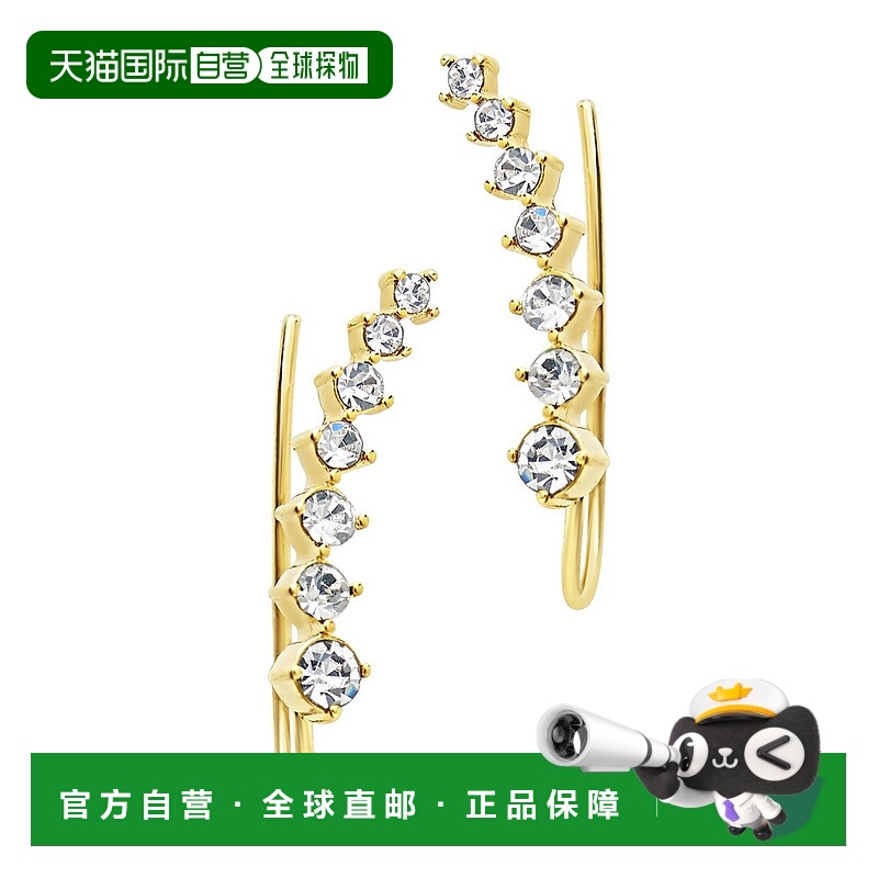 自营sterling forever渐变 CZ 爬行者耳环 - 玫瑰金 - 金色 【美