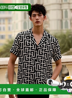 香港直邮BALMAIN 男士衬衫 FH1HN011VD01GFE AW2025 黑色