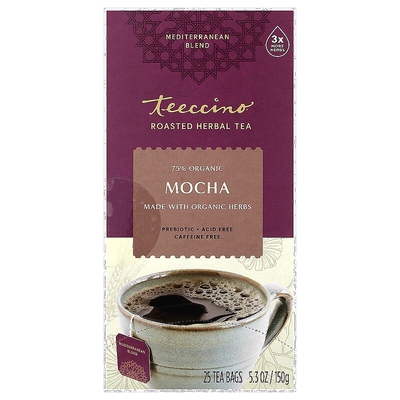 香港直邮Teeccino,烘焙草本茶，摩卡，无咖啡萃取，25 茶包，5.3