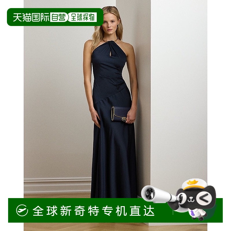 欧洲直邮RALPH LAUREN拉夫劳伦 Lauren缎面软缎露背晚礼服