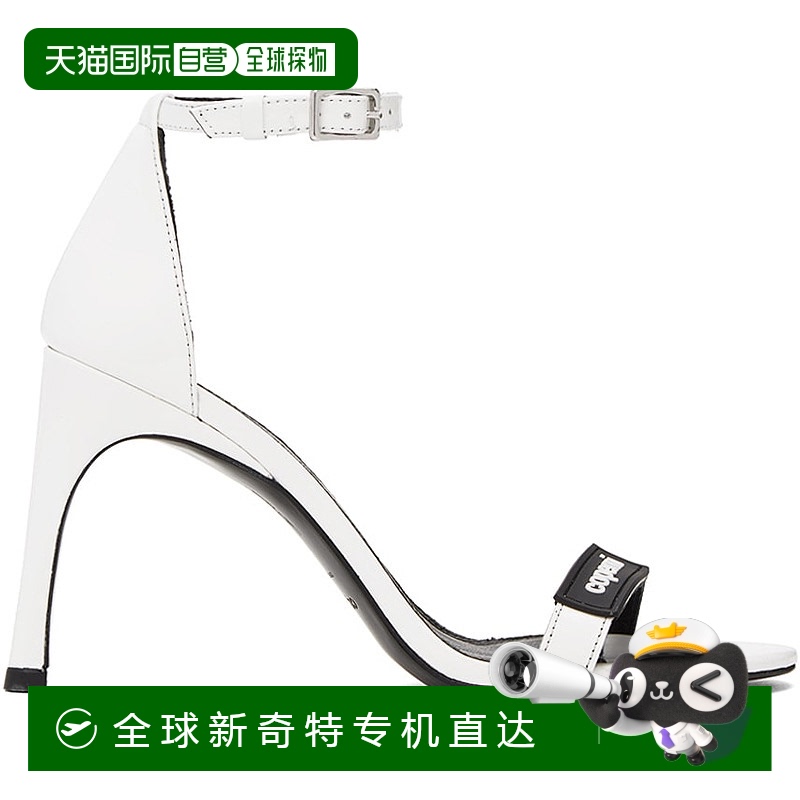 香港直郵Coperni 女士 白色 Patent Skinny Strap Logo 涼鞋 COPS