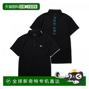 高尔夫女士短袖 衫 日本直邮NEWERA Polo 14391425 垂直标志 黑色