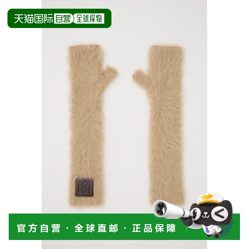 1h可退 日本直邮MOUSSY 女装 FLUFFY KNIT 毛绒针织手套 仿皮标设