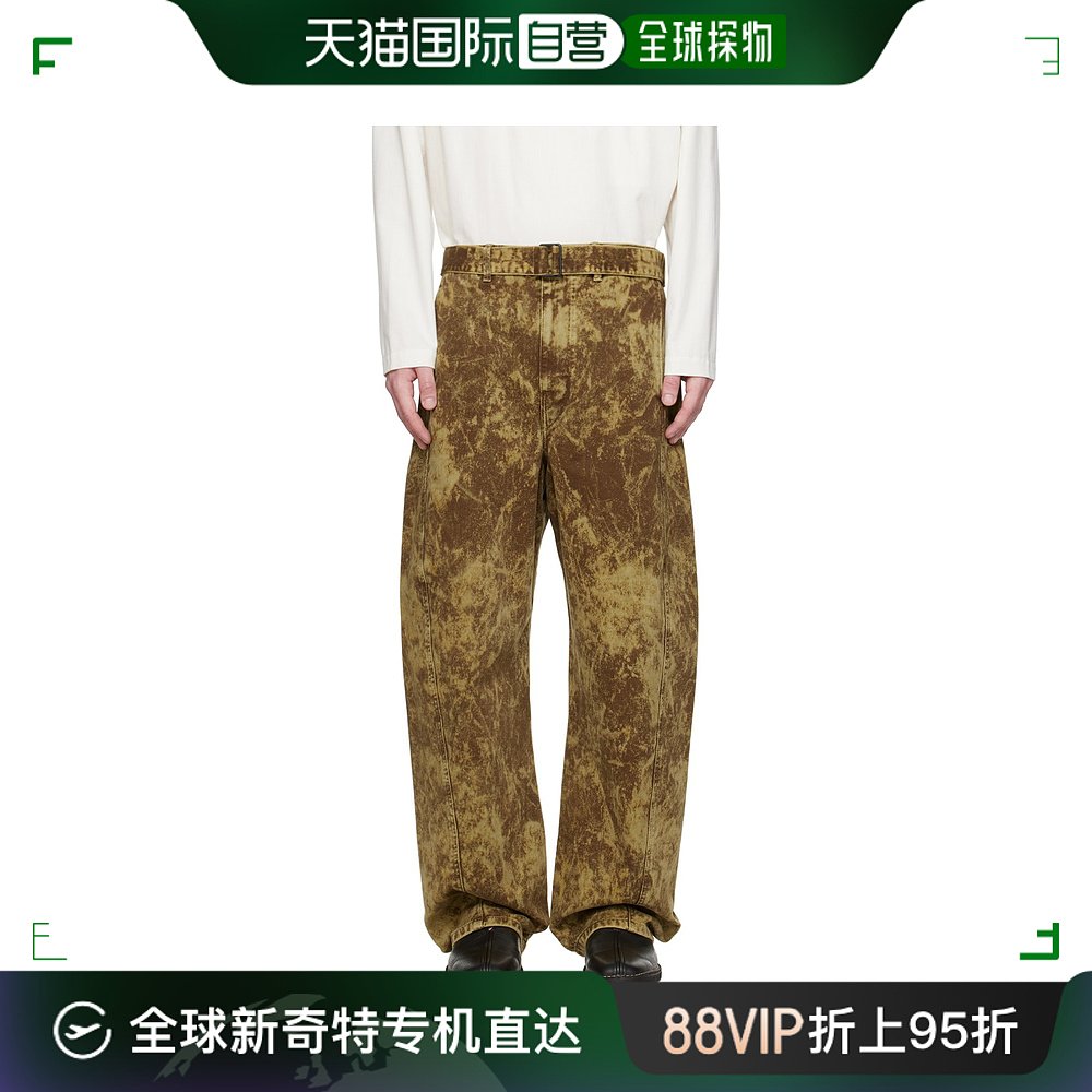 香港直邮潮奢 Lemaire 男士 棕色 Twisted Belted 牛仔裤 PA326L 男装 牛仔裤 原图主图