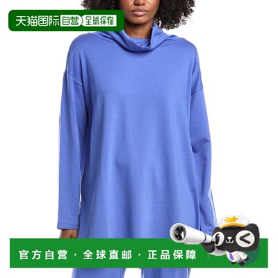 自营EILEEN FISHER Funnel Neck Tunic - blue 美国奥莱直发