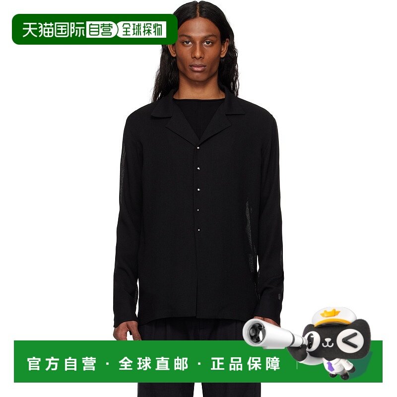 1h可退 香港直邮潮奢 hyein seo 男士 黑色 Seed Button 衬衫 SS2