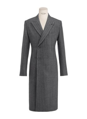 DIOR 男士外套 443C353A6273C880 AW2024 黑色 条纹长袖大衣