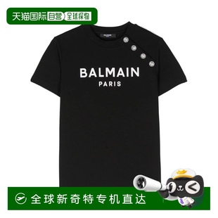 黑色 香港直邮BALMAIN AW2024 男童T恤 圆领T恤 BV8Q71Z2389930BC