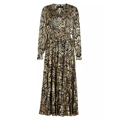 美国直邮TAHARI女士连衣裙V领长袖中长款修身时尚 优雅自然女装