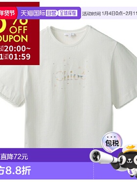 日本直邮Chloe 儿童 T 恤徽标圆领短袖衬衫 C20111 0003 117