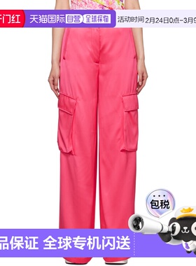 1h可退 香港直邮潮奢 versace 范思哲 女士 粉色工装裤 10098441A
