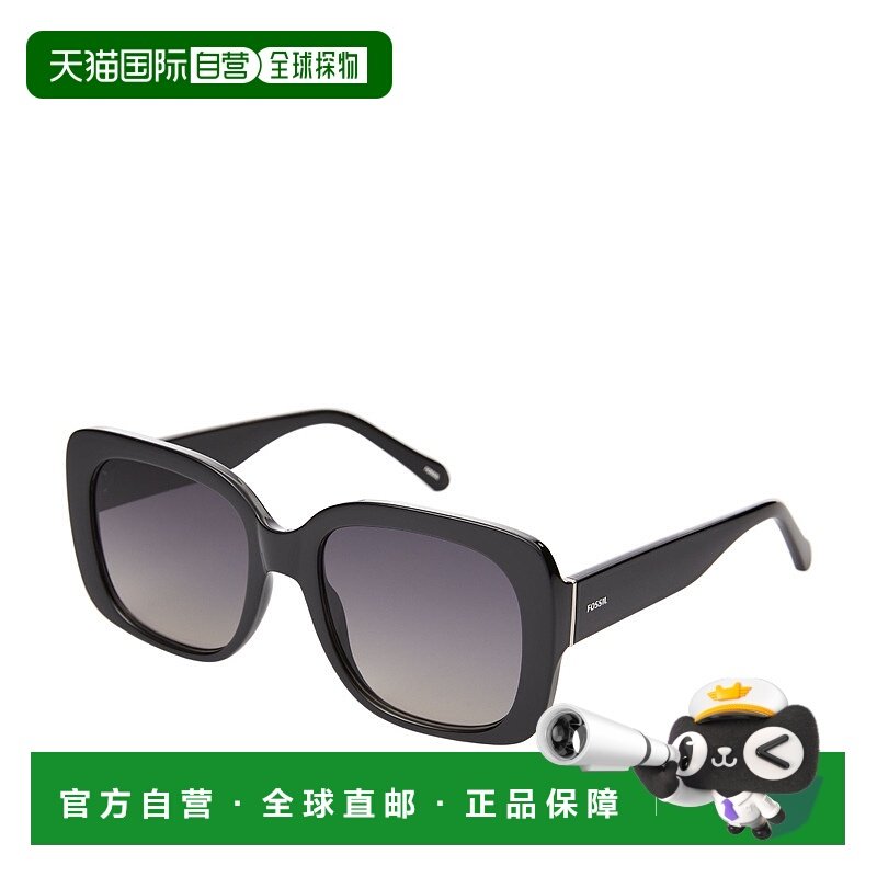 自营 Fossil 女士蝴蝶太阳镜 - 黑色 美国奥莱直发