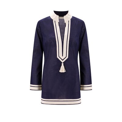TORY BURCH 女士连衣裙 83308405 CO 蓝色 Cotton tunic