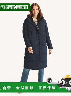 自营Nautica Womens Maxi Puffer Jacket - nrf caspian blue 美