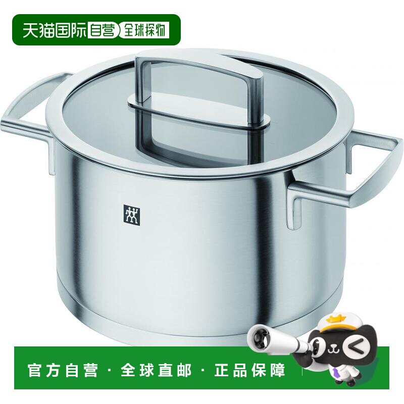 【日本直邮】双立人 深型双耳炖锅 研磨 20cm 3.5L 66463-200 银