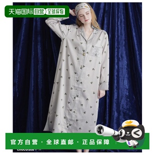 1h可退 日本直邮PEACH JOHN 女装 肌侧抓绒印花缎感衬衫连衣裙 10