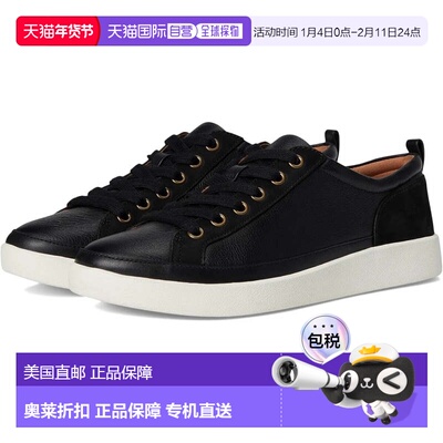 自营Vionic Winny Sneakers Women's Black Leather Lace Up Comf