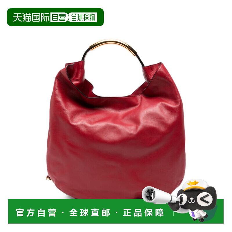 自营moschino慵懒皮革手提包-红色 美国奥莱直发斜挎包单肩包