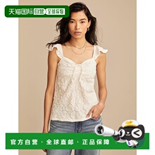 自营Lucky Brand Women's Textured Babydoll Top - white 美国奥
