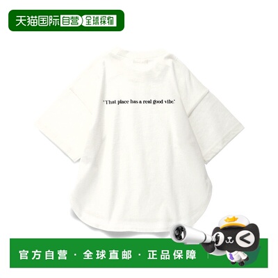 1h可退 日本直邮BRANSHES儿童宽松T恤 半袖设计侧边开衩 logo印花