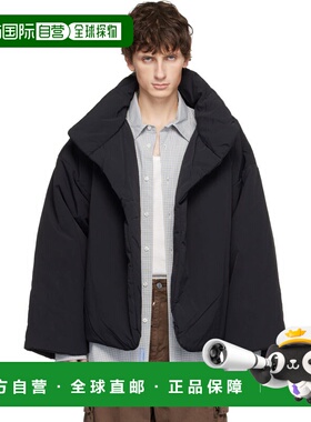 1h可退 香港直邮潮奢 Erl 男士 黑色褶皱填充夹克 ERL11C001