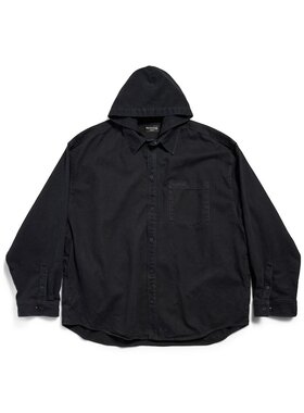 Balenciaga 巴黎世家 男士 连帽牛仔衬衫 814227TNW11