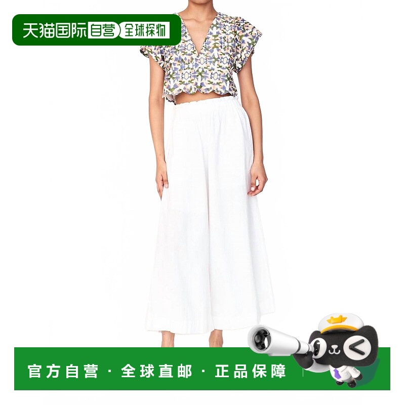 自营mirthWide Leg Ankle Length Pants In White - white 美国奥