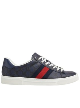 GUCCI 男士休闲鞋 760775FAELM8741 CO 蓝色 Ace 织带运动鞋