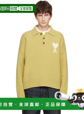 1h可退 香港直邮潮奢 Ami Paris 男士 黄色 Alpaca Long Sleeves