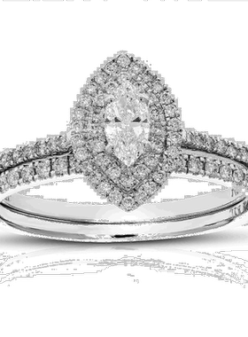 自营vir jewels1/2 克拉马眼形切割实验室培育钻石新娘套装 74 颗