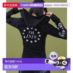 1h可退 日本直邮dispark 女装 宽松半拉链 星星logo连帽卫衣 DI25