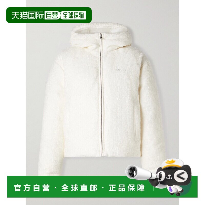 1h可退 香港直邮Gucci 古驰 女士 饰品牌标识羊毛结子绒夹克 8237