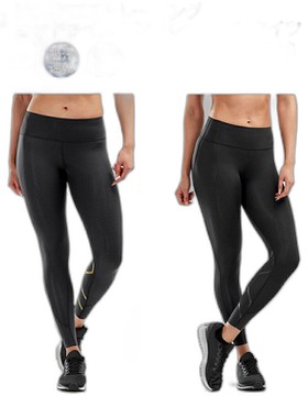 日本直邮 2XU MCS 中腰压缩紧身裤女式跑步慢跑健身 WA5367B