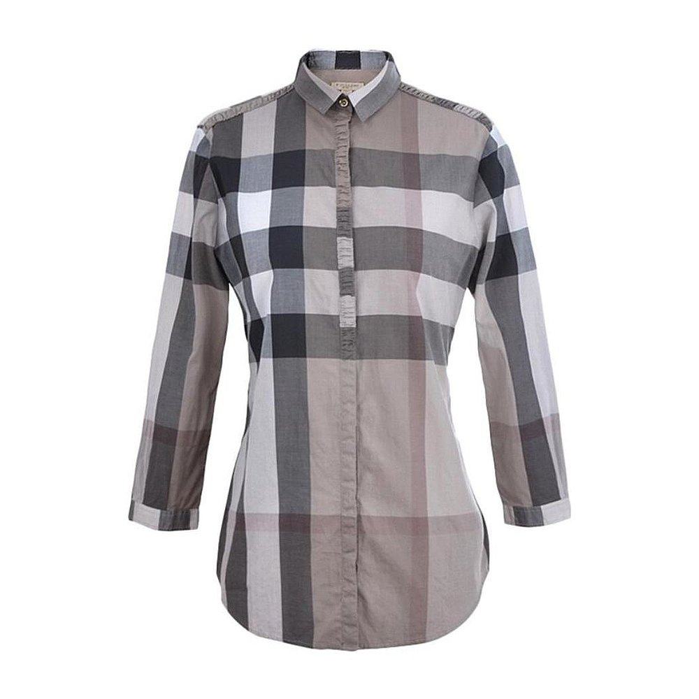 BURBERRY 女士衬衫 38939001 SS2021 灰色 格纹衬衫