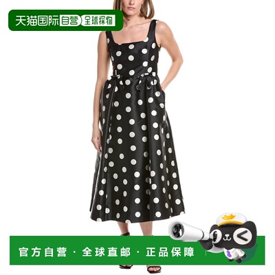 自营Julia Jordan Dot Monroe Twill Sleeveless Midi Dress - bl