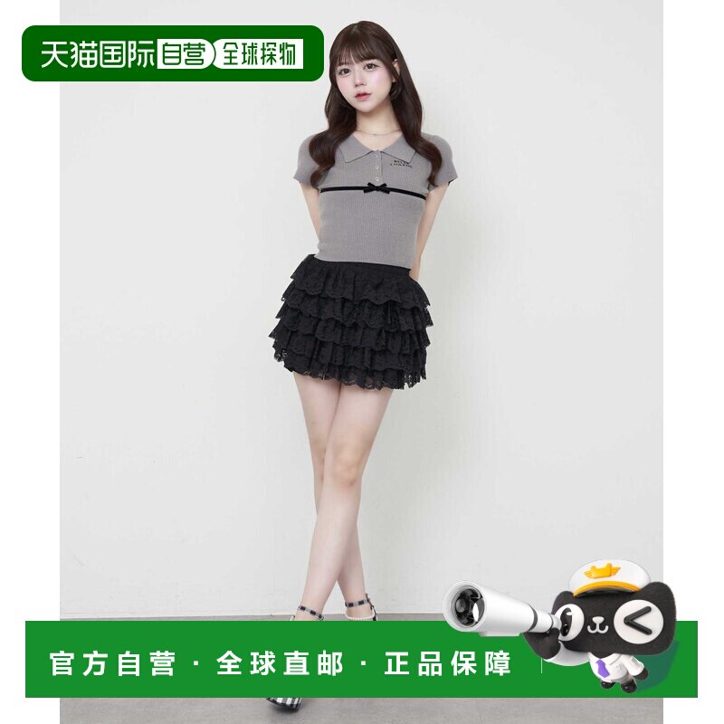 1h可退 日本直邮OLIVE des OLIVE 女装 丝带装饰POLO针织衫 11610